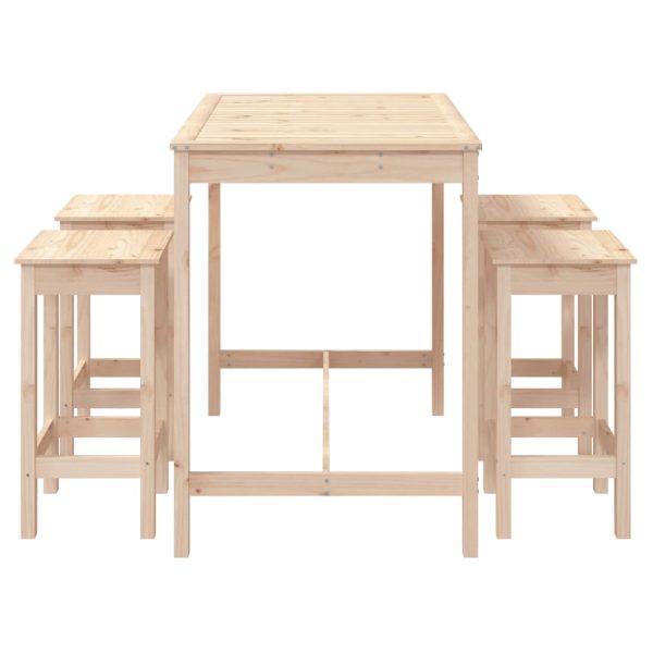 Set Bar Da Giardino 5 Pz In Legno Massello Di Pino - Image 5