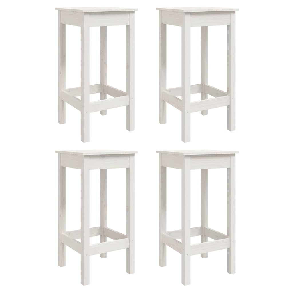 Set Bar Da Giardino 5 Pz Bianco In Legno Massello Di Pino - Image 6