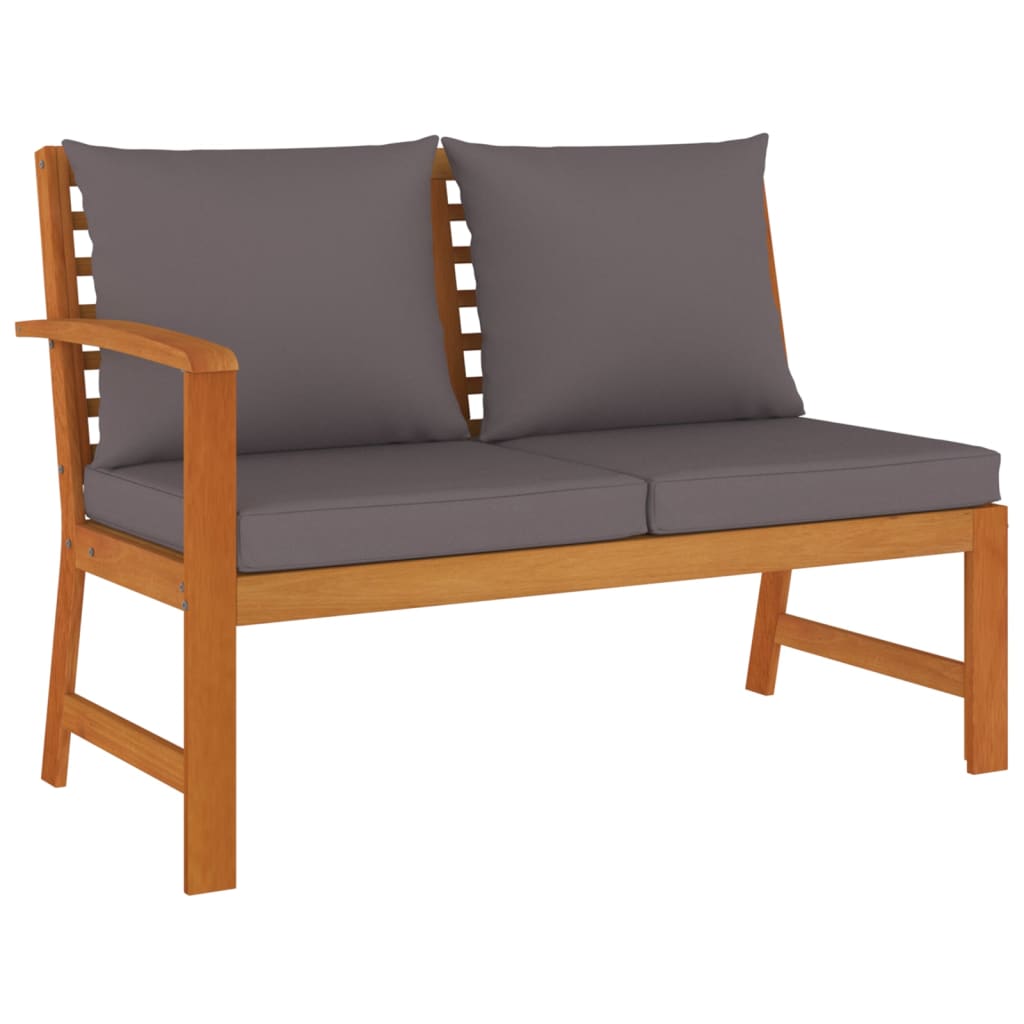 Set Da Pranzo Giardino 5pz Con Cuscini Legno Massello Di Acacia - Image 4