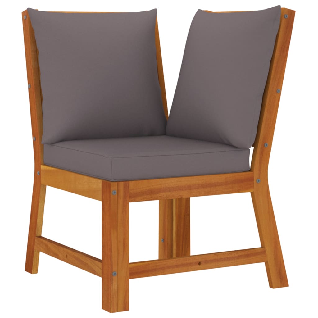 Set Da Pranzo Giardino 5pz Con Cuscini Legno Massello Di Acacia - Image 6
