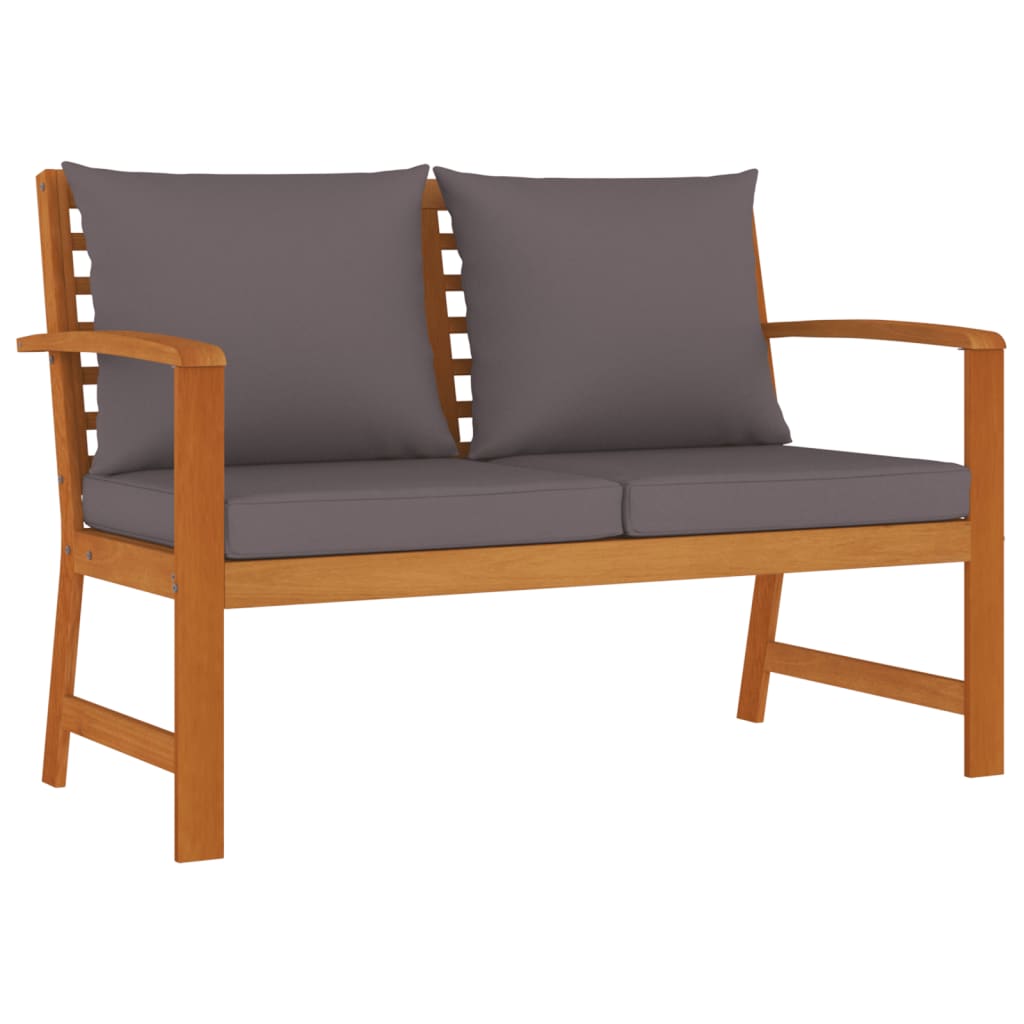Set Da Pranzo Giardino 4pz Con Cuscini Legno Massello Di Acacia - Image 4