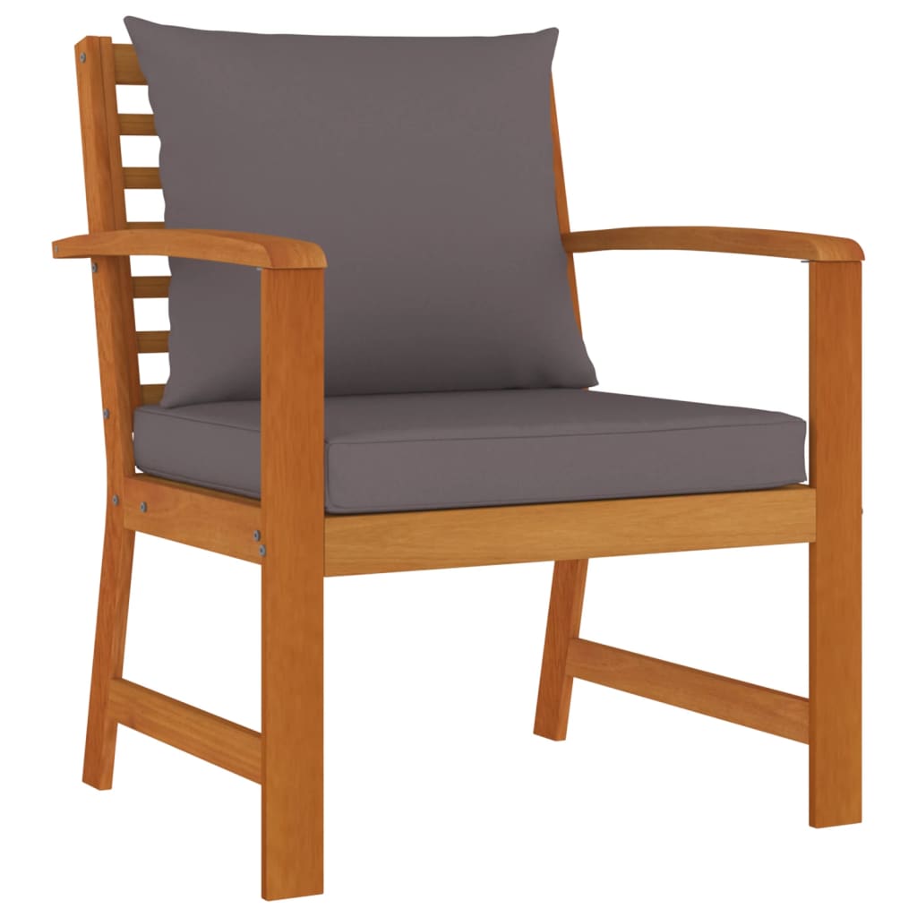Set Da Pranzo Giardino 4pz Con Cuscini Legno Massello Di Acacia - Image 5