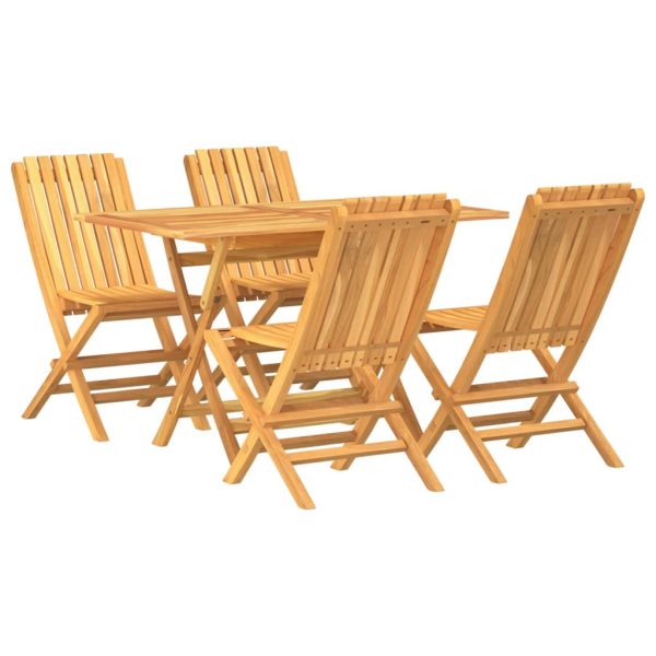 Set Da Pranzo Per Giardino 5 Pz In Legno Massello Di Teak - Image 2