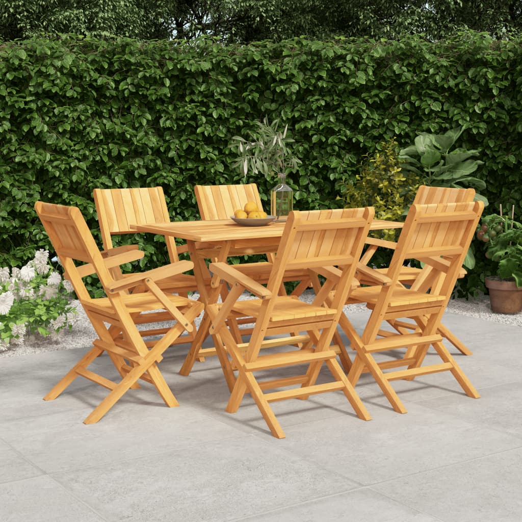 Set Da Pranzo Da Giardino 7 Pz In Legno Massello Di Teak