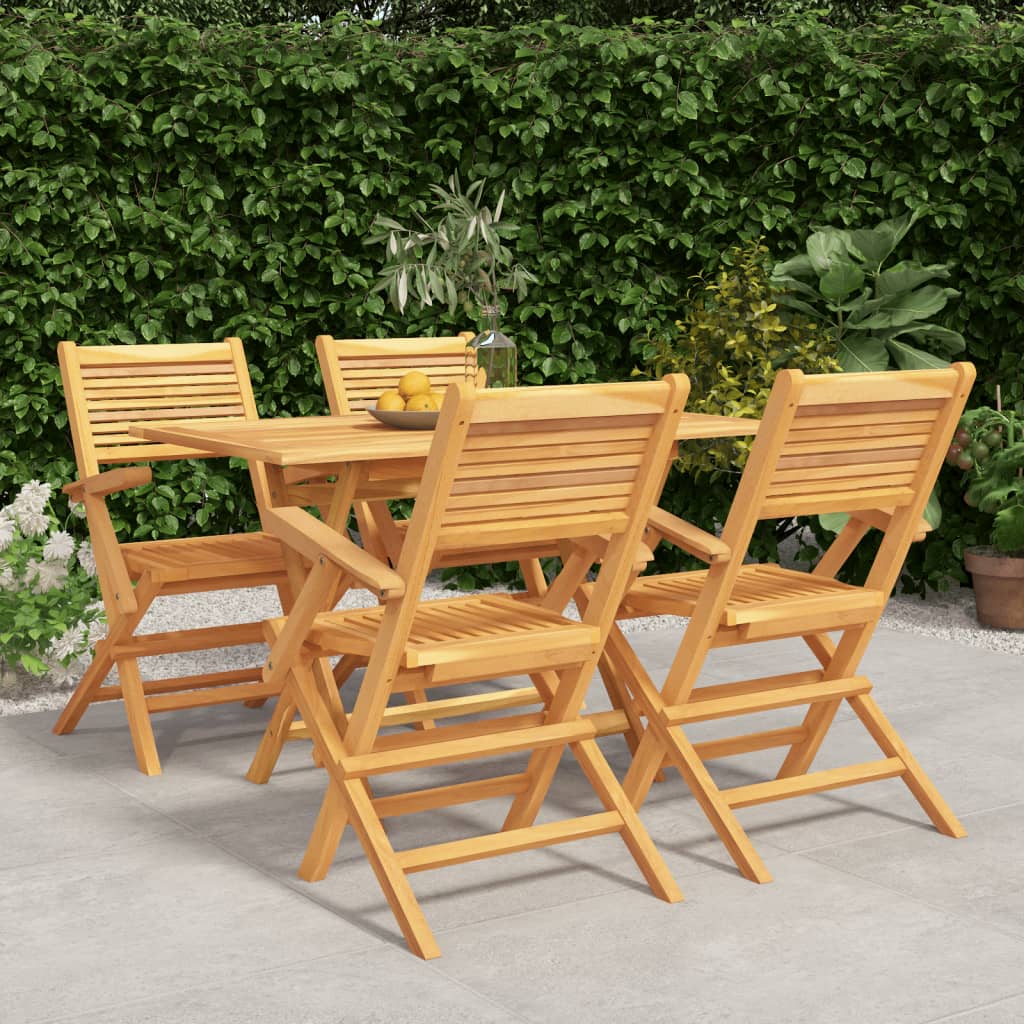 Set Da Pranzo Per Giardino 5 Pz In Legno Massello Di Teak