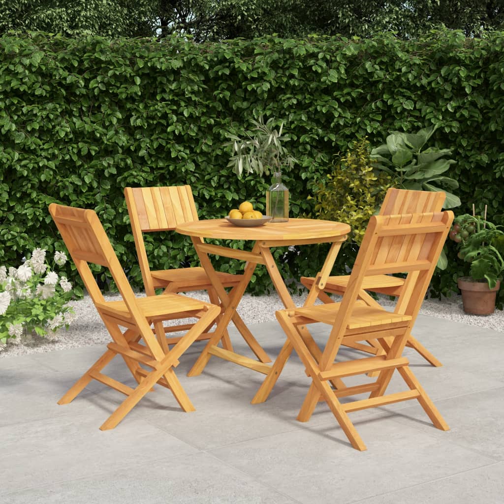 Set Da Pranzo Per Giardino 5 Pz In Legno Massello Di Teak