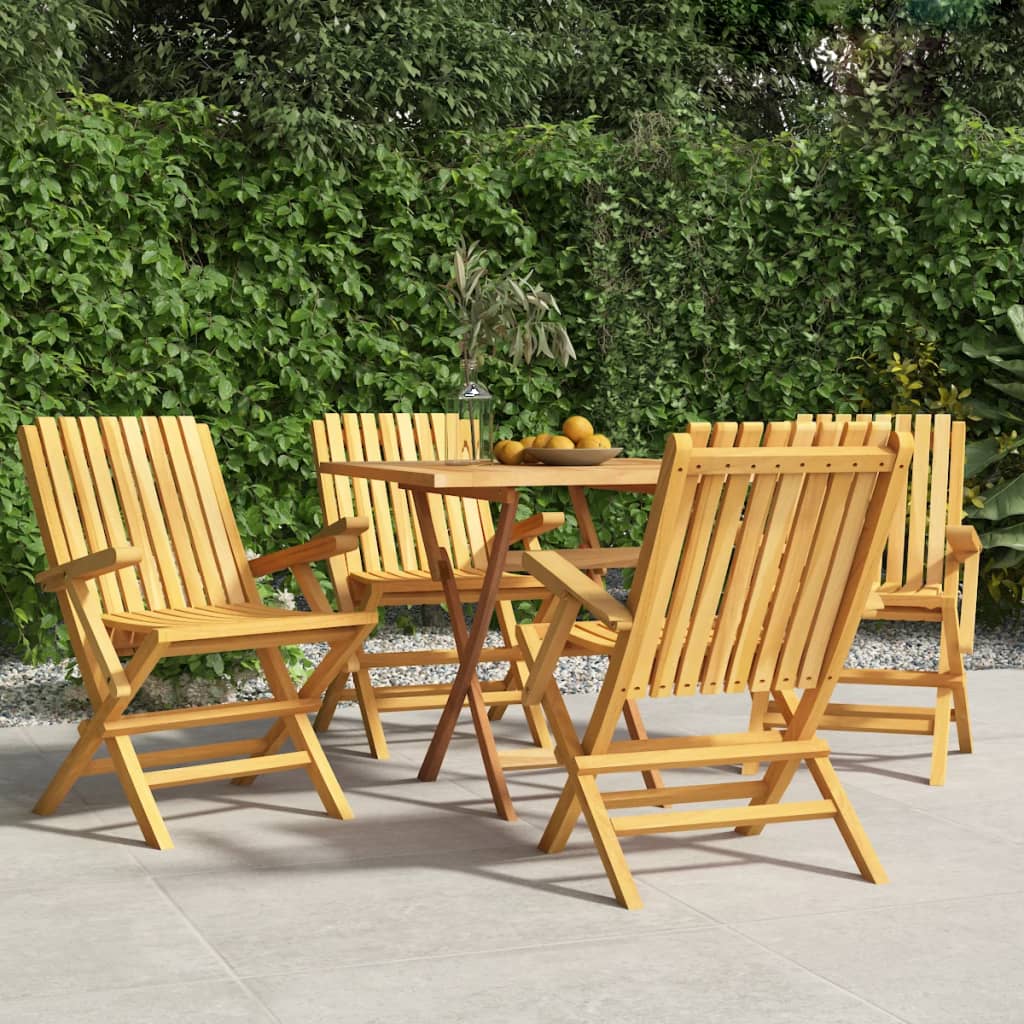 Sedie Da Giardino Pieghevoli 4pz 61x67x90cm Legno Massello Teak