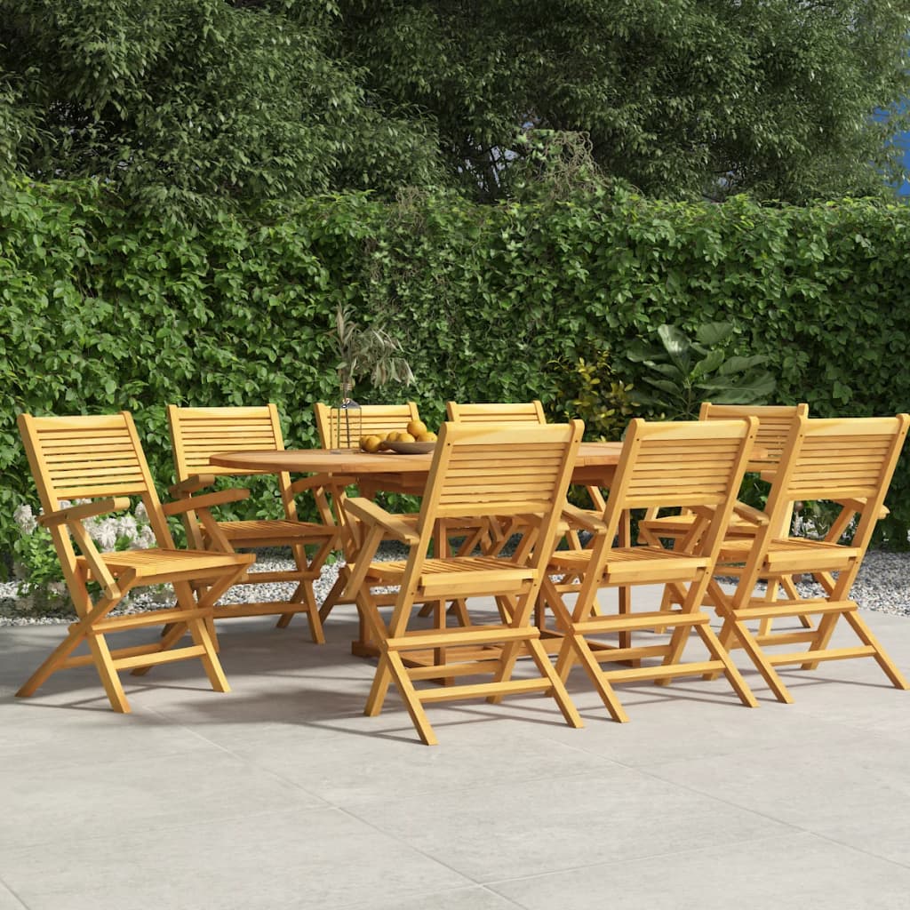 Sedie Da Giardino Pieghevoli 8pz 55x62x90cm Legno Massello Teak