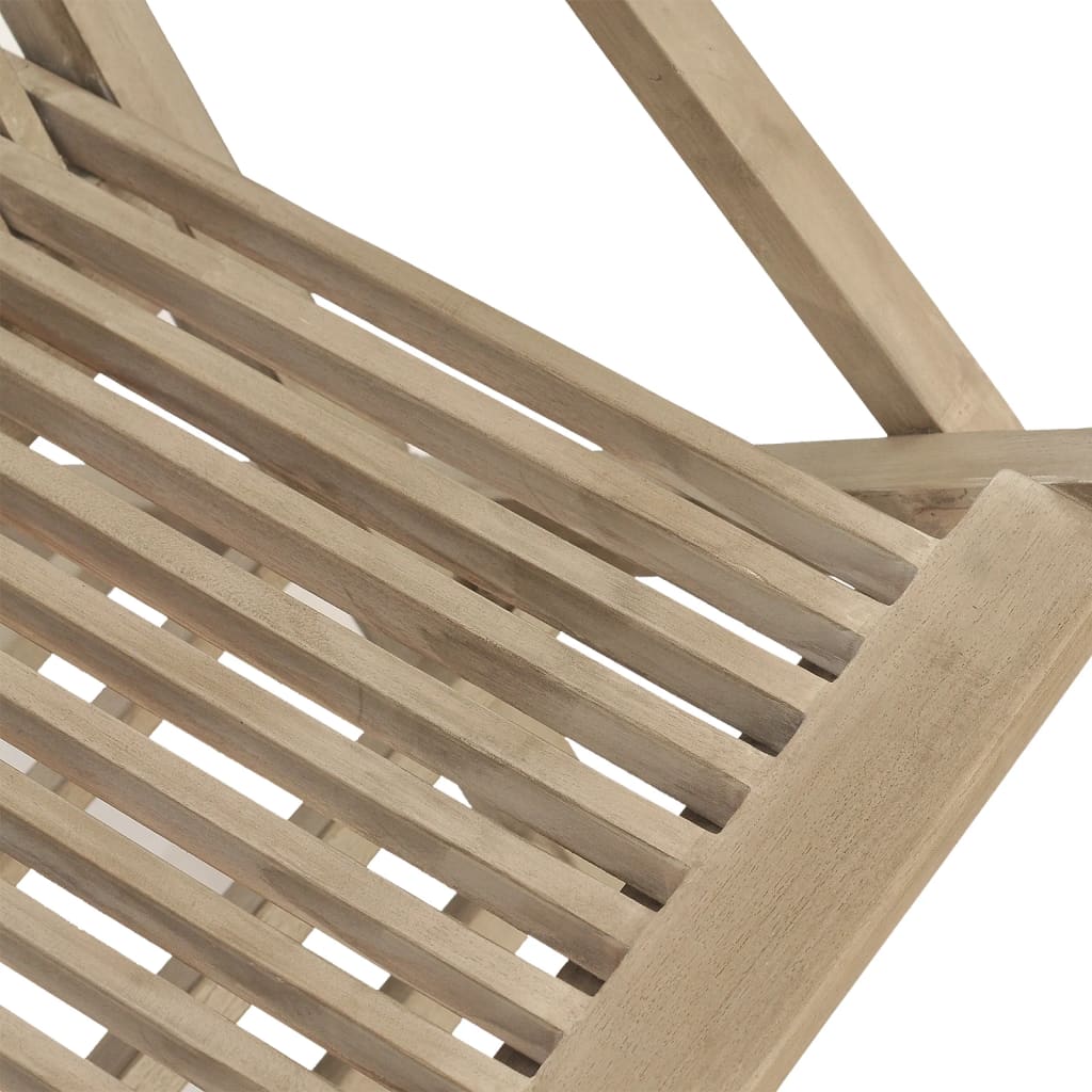 Sedie Giardino Pieghevoli 8pz Grigie 56x61x89 Cm Massello Teak - Image 4