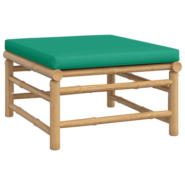 Set Salotto Da Giardino 9pz Con Cuscini Verdi Bambù - Image 6