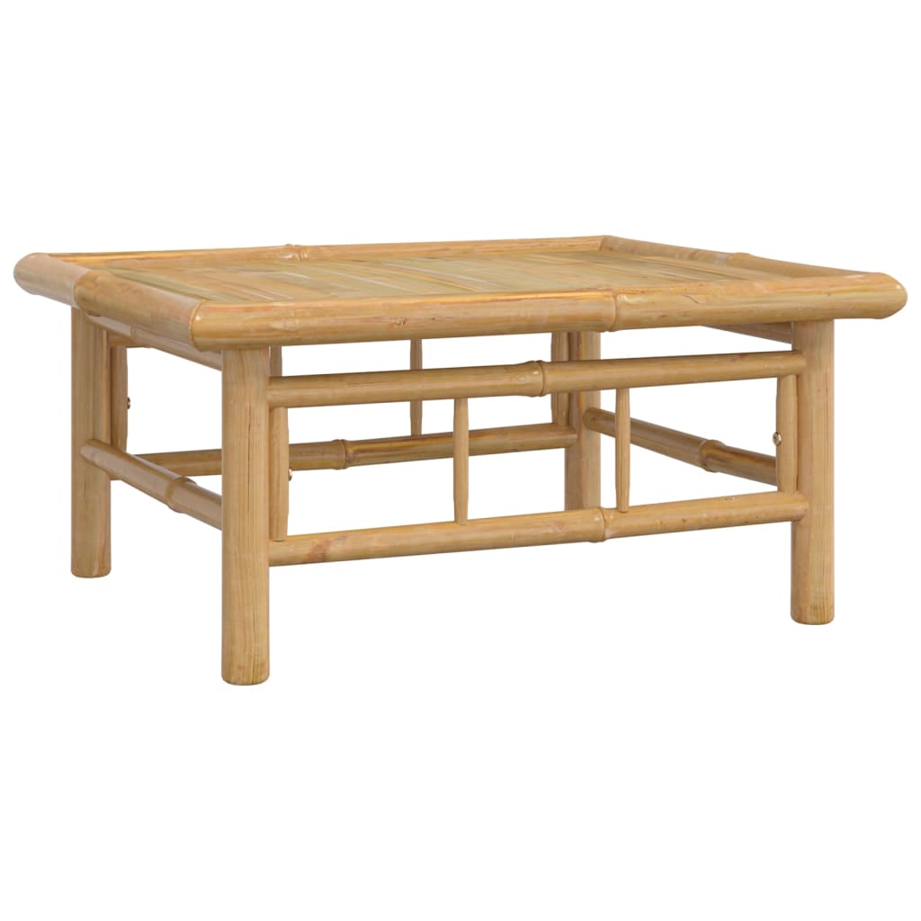 Set Salotto Da Giardino 4pz Con Cuscini Bianco Crema In Bambù - Image 6