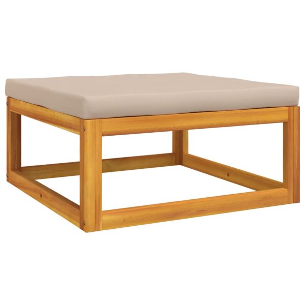 Set Salotto Da Giardino 6pz Con Cuscini Tortora Legno Massello - Image 6