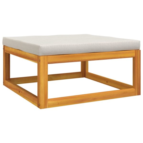 Set Salotto Giardino 6pz Cuscini Grigio Chiaro Legno Massello - Image 6