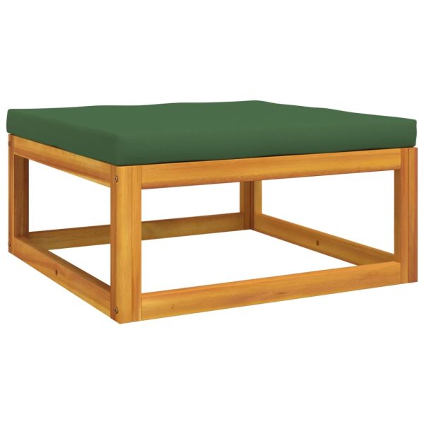 Set Salotto Da Giardino 4 Pz Con Cuscini Verdi Legno Massello - Image 5