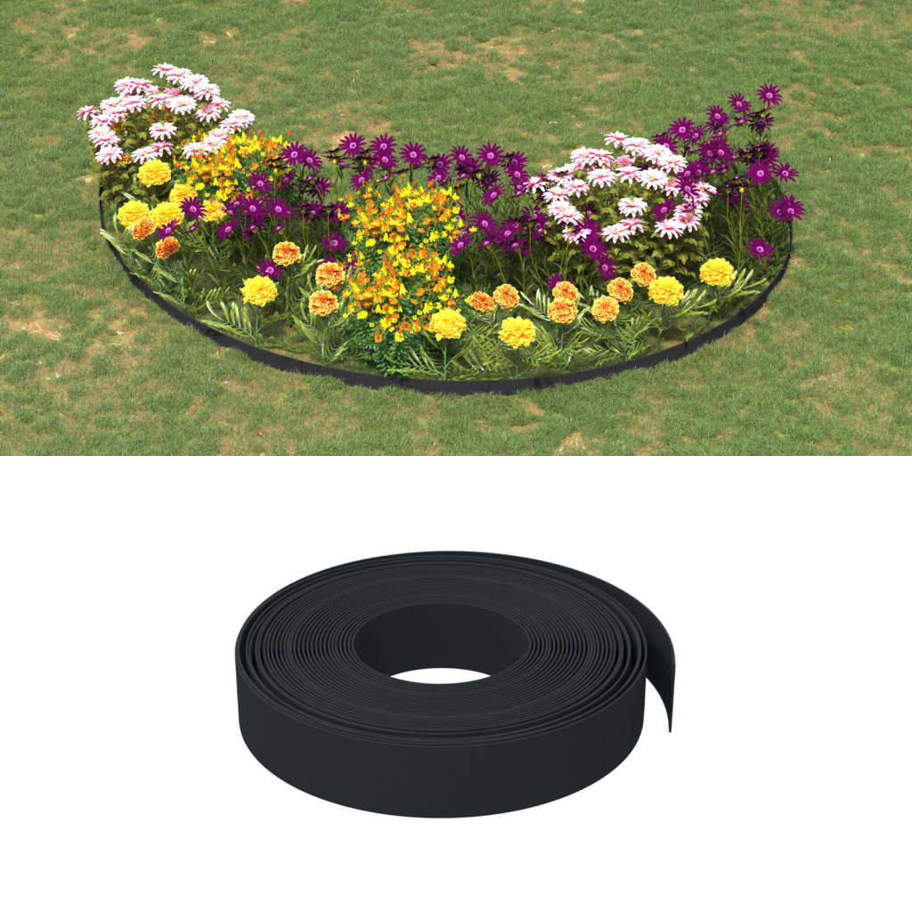 Bordature Da Giardino 5 Pz Nere 10 M 10 Cm In Polietilene