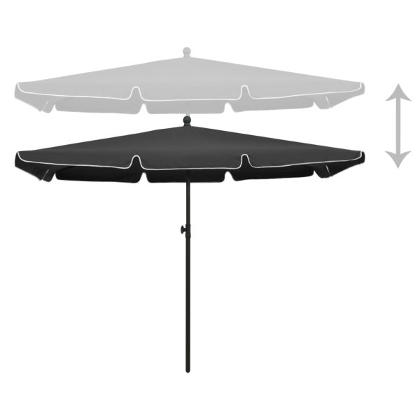 Ombrellone Da Giardino Con Palo 210x140 Cm Antracite - Image 3