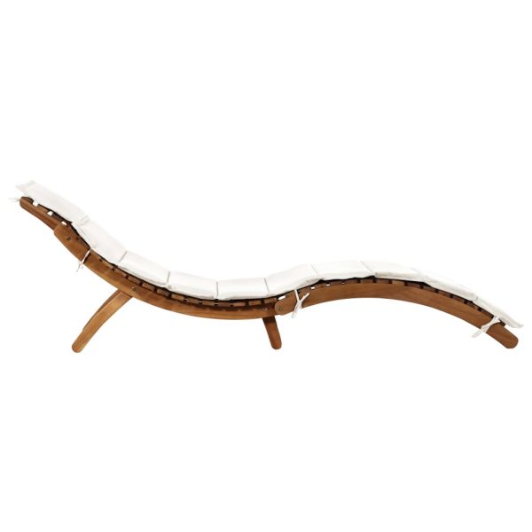 Lettini Prendisole Con Cuscini 2pz Bianco Crema Massello Acacia - Image 3