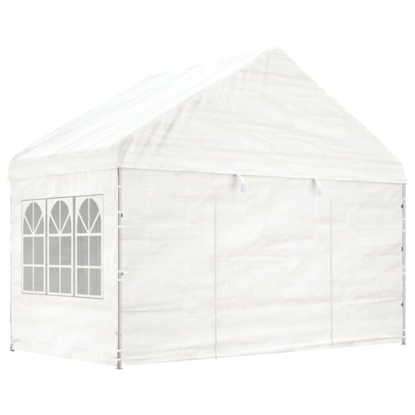 Gazebo Con Tetto Bianco 13,38x4,08x3,22 M In Polietilene - Image 3
