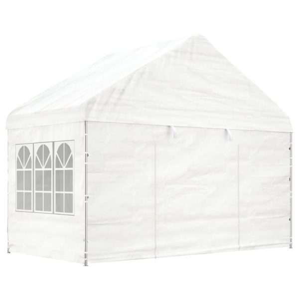 Gazebo Con Tetto Bianco 15,61x4,08x3,22 M In Polietilene - Image 3
