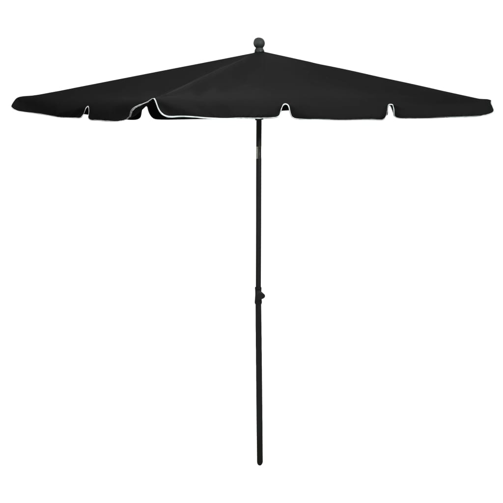Ombrellone Da Giardino Con Palo 210x140 Cm Nero