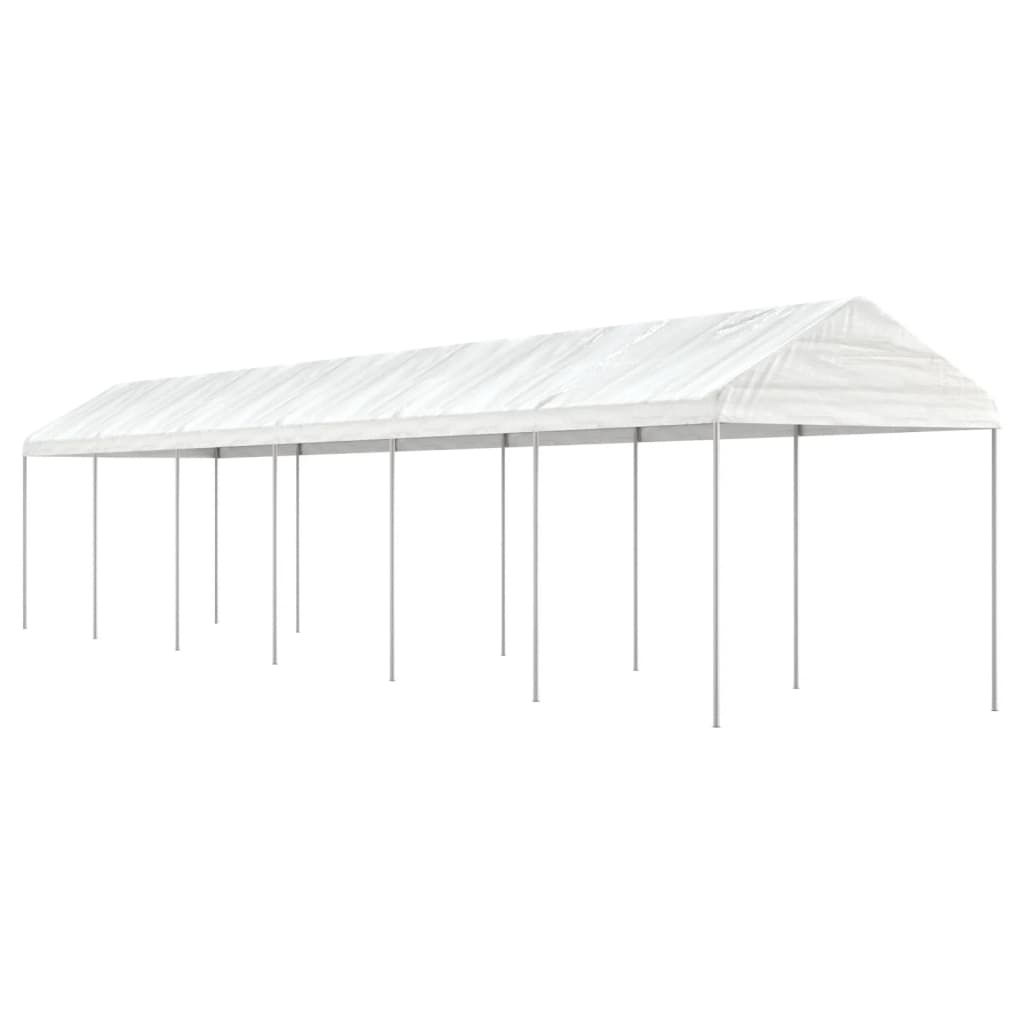 Gazebo Con Tetto Bianco 13,38x2,28x2,69 M In Polietilene