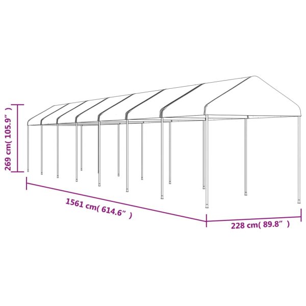 Gazebo Con Tetto Bianco 15,61x2,28x2,69 M In Polietilene - Image 5
