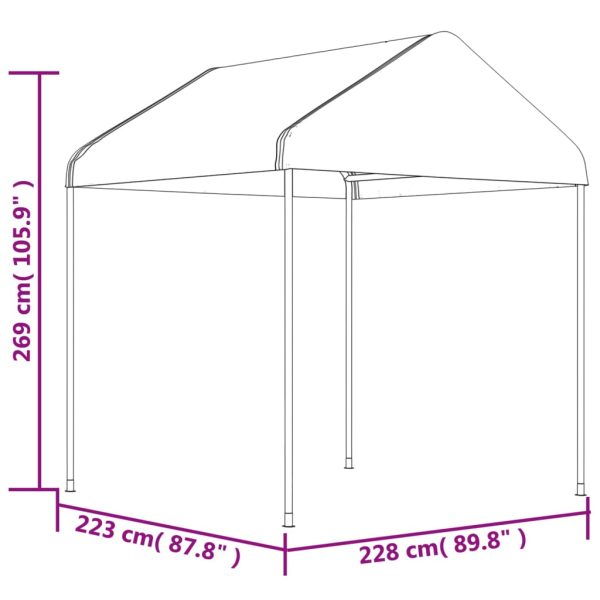 Gazebo Con Tetto Bianco 15,61x2,28x2,69 M In Polietilene - Image 6