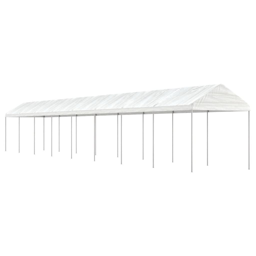 Gazebo Con Tetto Bianco 17,84x2,28x2,69 M In Polietilene