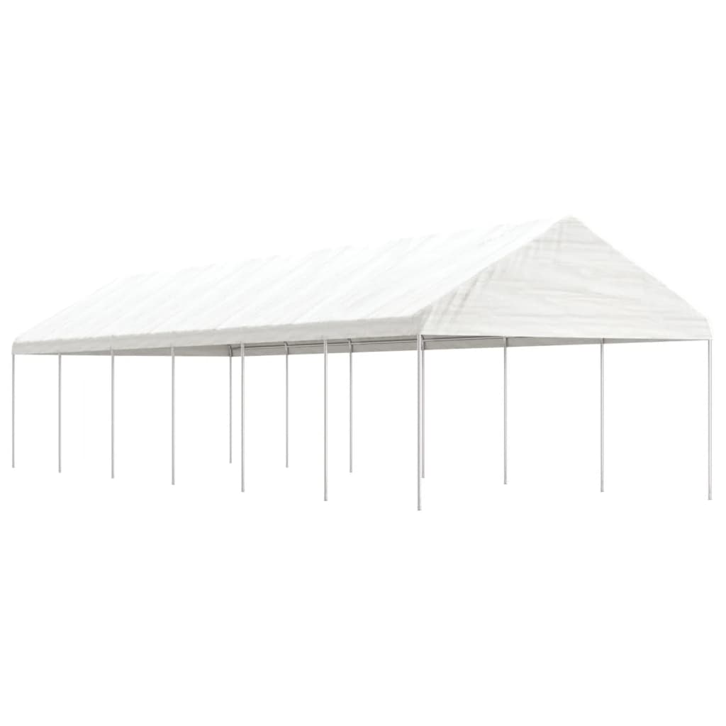 Gazebo Con Tetto Bianco 13,38x4,08x3,22 M In Polietilene