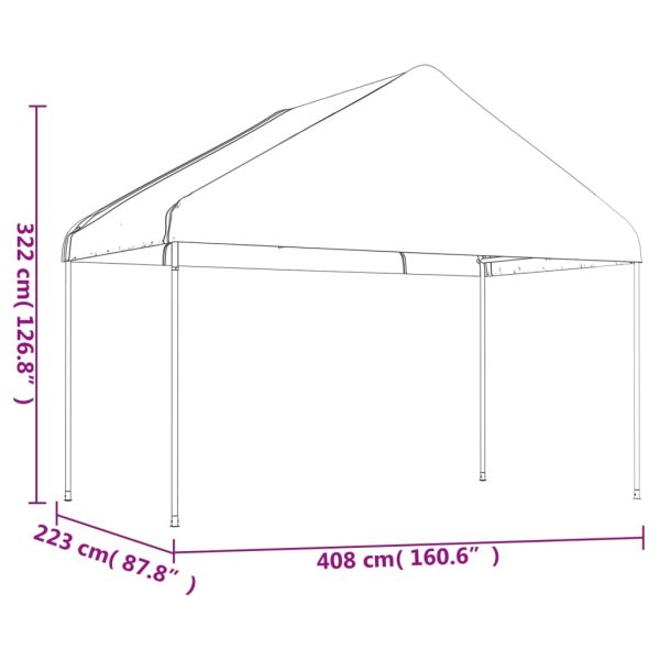 Gazebo Con Tetto Bianco 13,38x4,08x3,22 M In Polietilene - Image 6