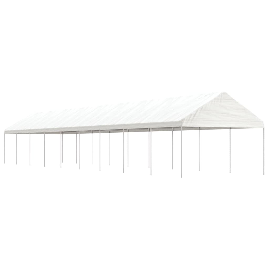 Gazebo Con Tetto Bianco 20,07x4,08x3,22 M In Polietilene