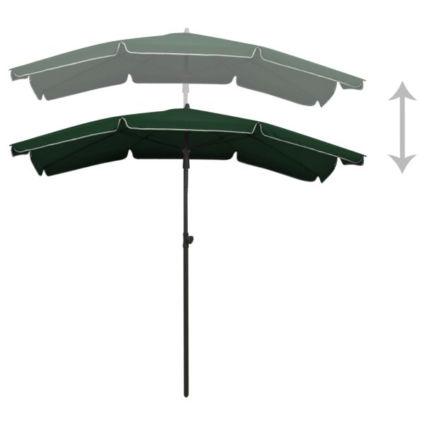 Ombrellone Da Giardino Con Palo 200x130 Cm Verde - Image 4