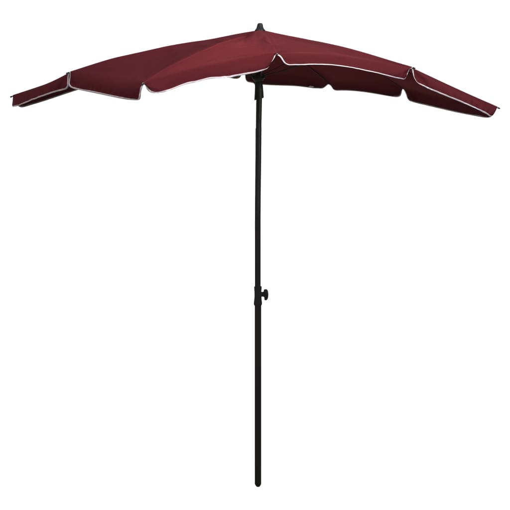 Ombrellone Da Giardino Con Palo 200x130 Cm Rosso Bordò