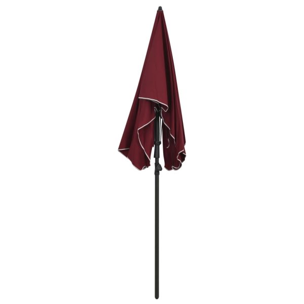 Ombrellone Da Giardino Con Palo 200x130 Cm Rosso Bordò - Image 3