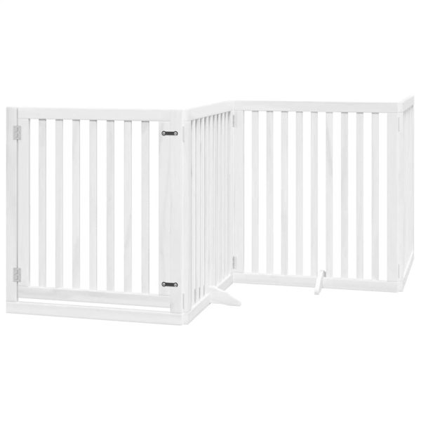 Cancello Cani Porta Pieghevole Bianco 12 Pannelli 640 Cm Pioppo - Image 3