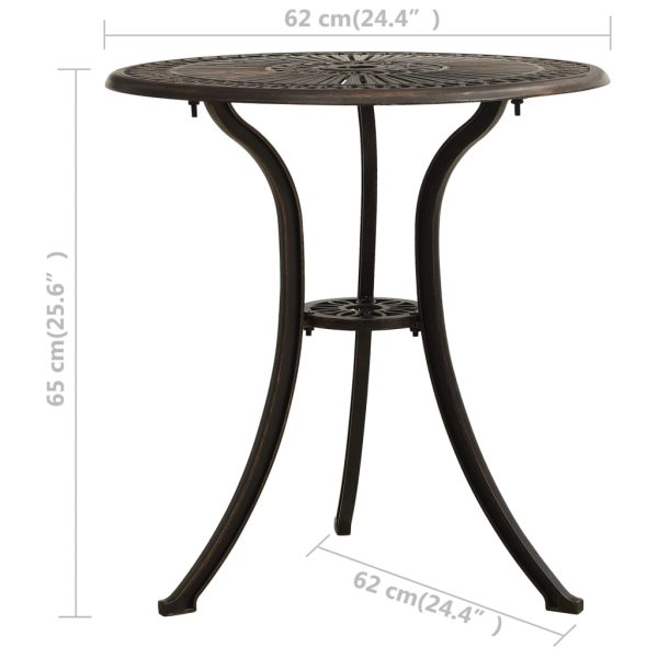 Tavolo Da Giardino Bronzo 62x62x65 Cm In Alluminio Pressofuso - Image 6