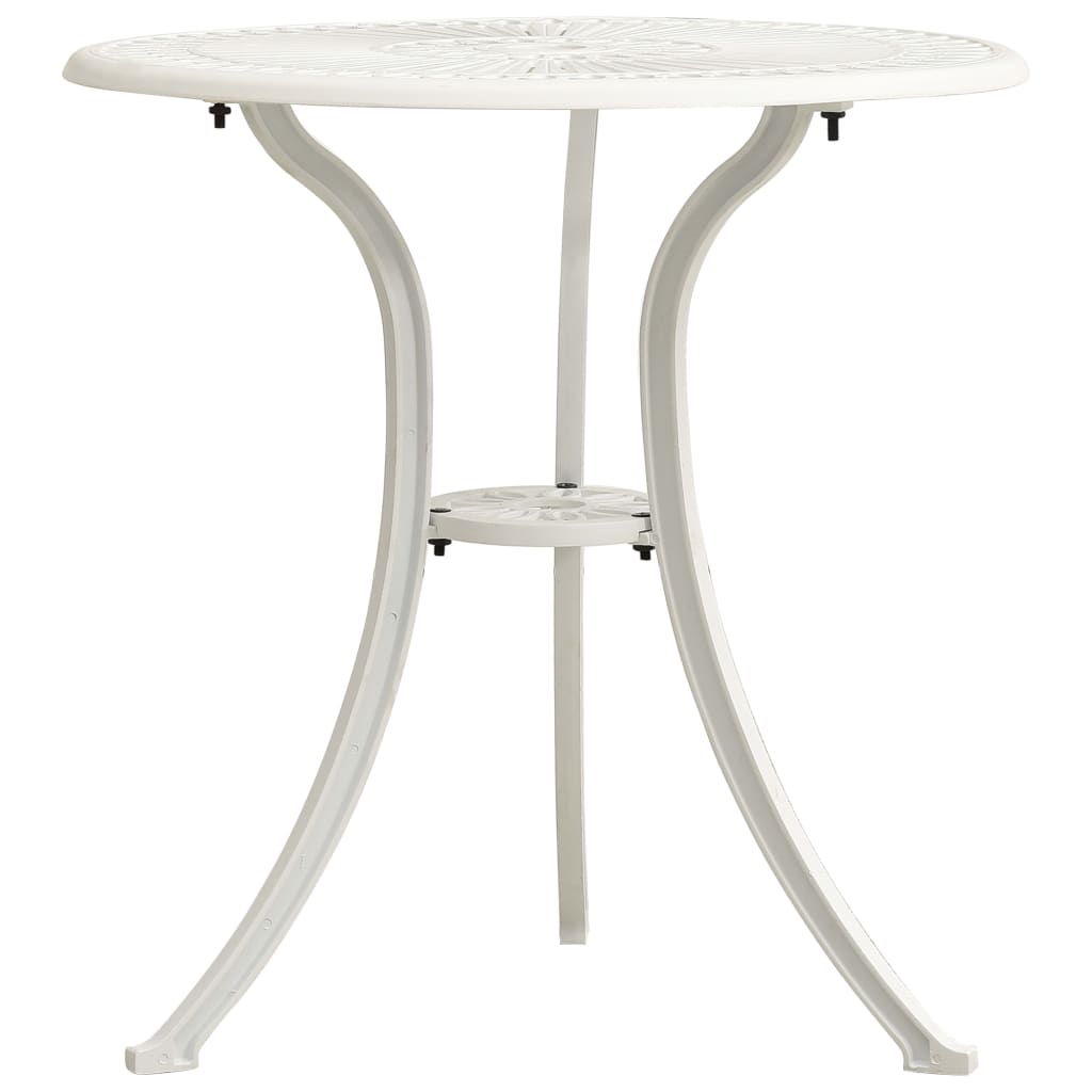 Tavolo Da Giardino Bianco 62x62x65 Cm In Alluminio Pressofuso