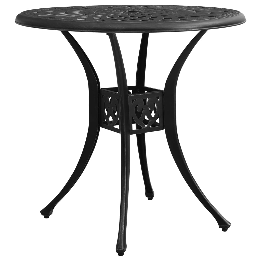 Tavolo Da Giardino Nero 78x78x72 Cm In Alluminio Pressofuso