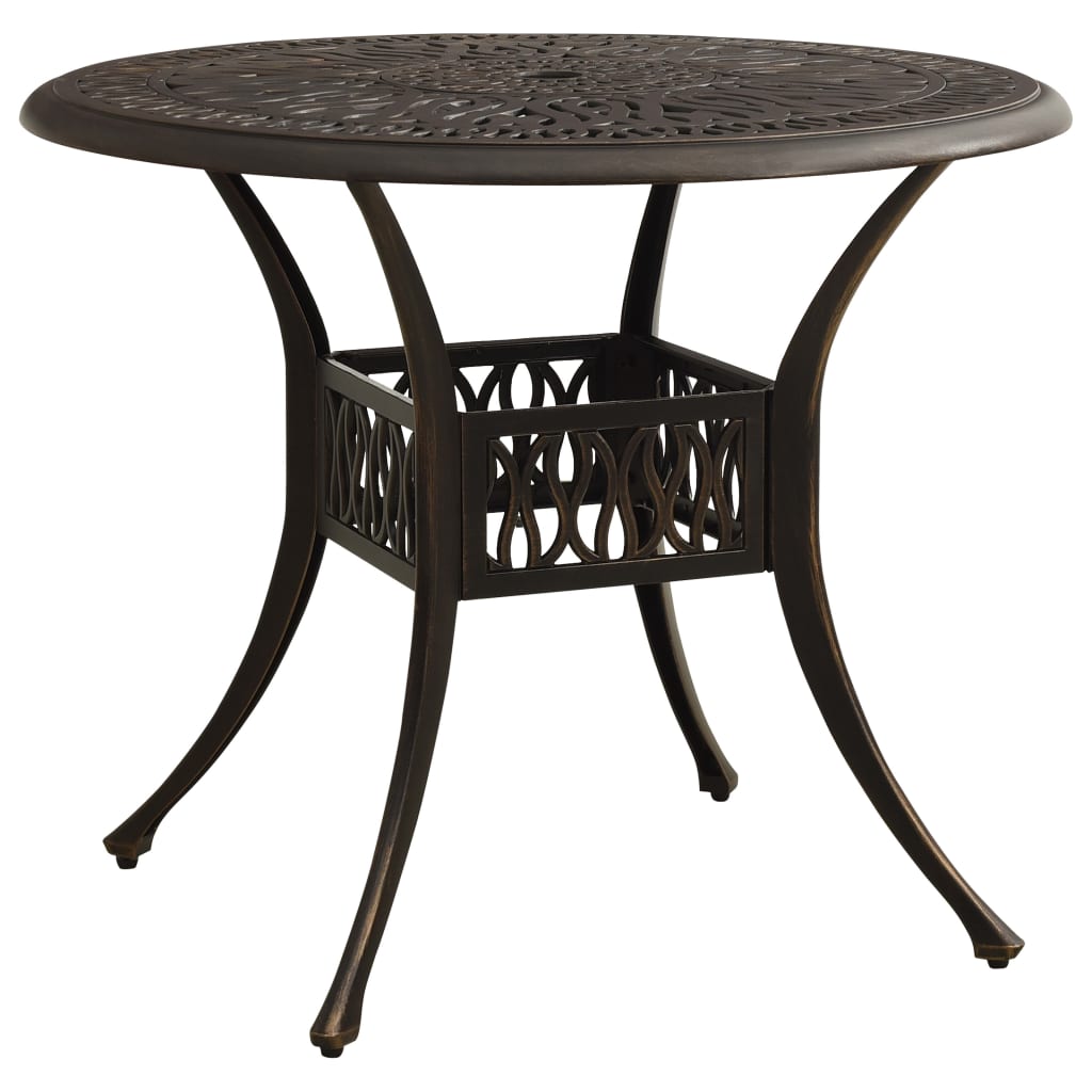 Tavolo Da Giardino Bronzo 90x90x74 Cm In Alluminio Pressofuso