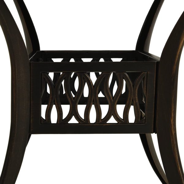 Tavolo Da Giardino Bronzo 90x90x74 Cm In Alluminio Pressofuso - Image 4