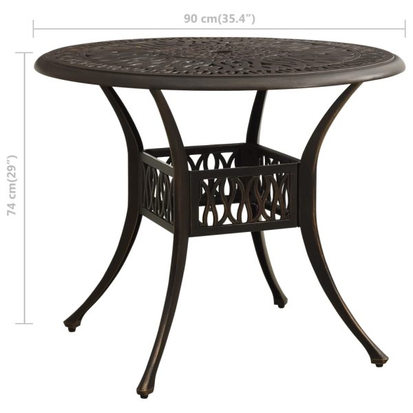 Tavolo Da Giardino Bronzo 90x90x74 Cm In Alluminio Pressofuso - Image 6