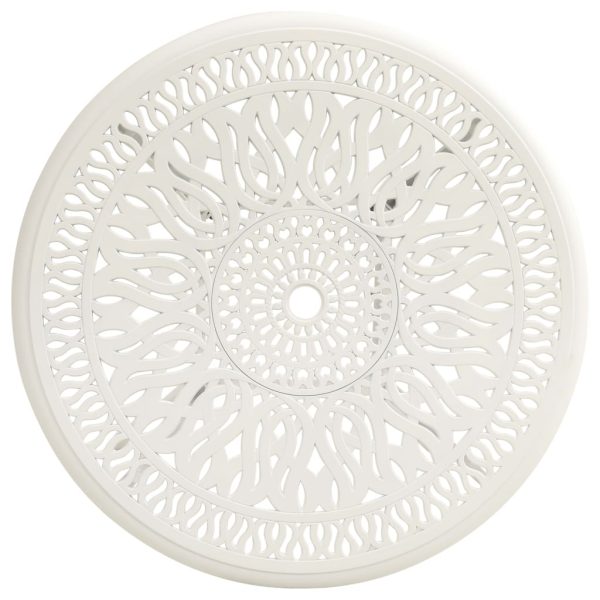 Tavolo Da Giardino Bianco 90x90x74 Cm In Alluminio Pressofuso - Image 3