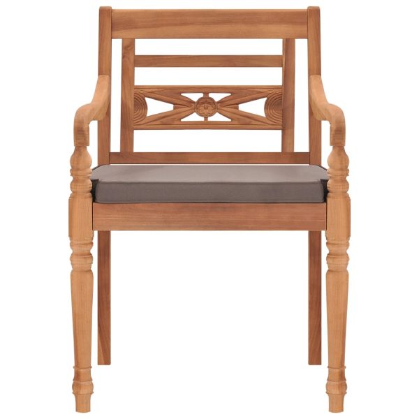 Set Pranzo Giardino 5pz Con Cuscini Grigio Scuro Massello Teak - Image 4