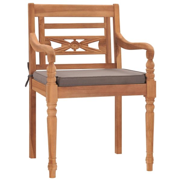 Set Pranzo Giardino 5pz Con Cuscini Grigio Scuro Massello Teak - Image 5