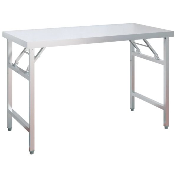 Tavolo Lavoro Cucina Con Ripiano 120x60x145 Cm Acciaio Inox - Image 4