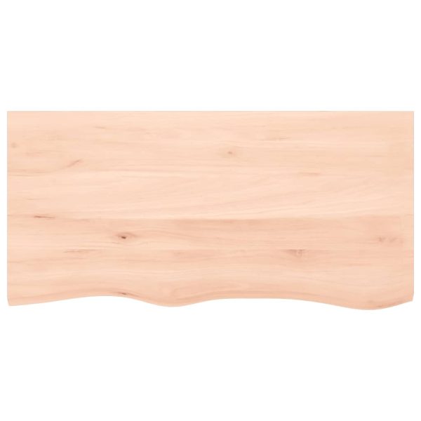 Piano Bagno 100x50x(2-4) Cm In Legno Massello Non Trattato - Image 3