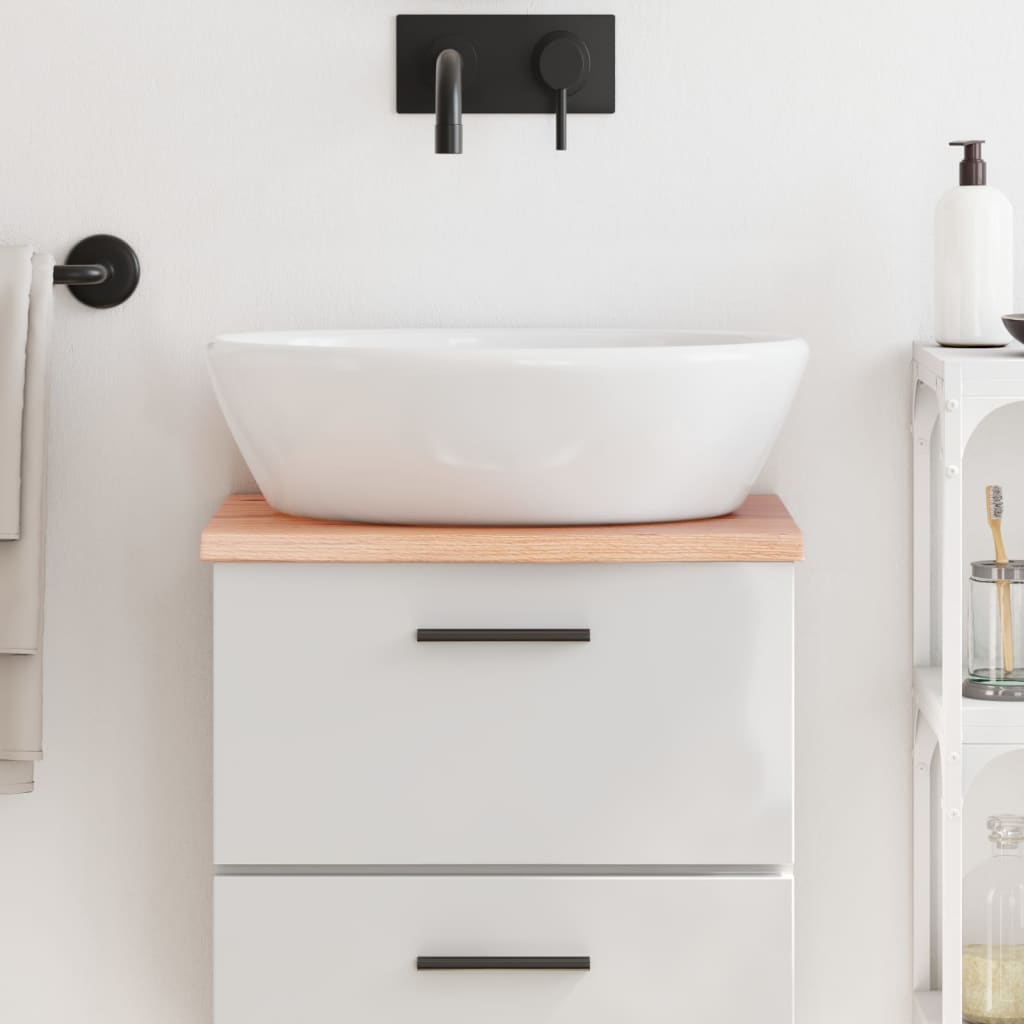 Piano Bagno Marrone Chiaro 40x30x2 Cm Legno Massello Trattato