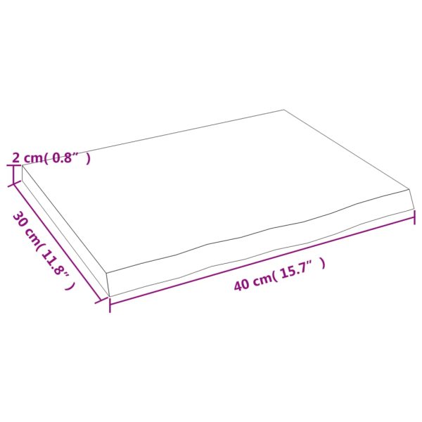 Piano Bagno Marrone Chiaro 40x30x2 Cm Legno Massello Trattato - Image 5