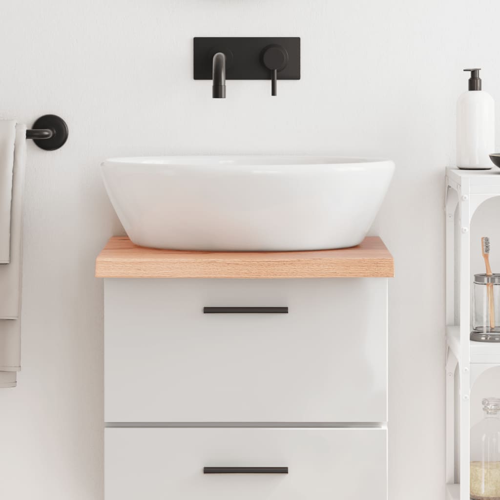 Piano Bagno Marrone 40x50x(2-4) Cm Legno Massello Trattato