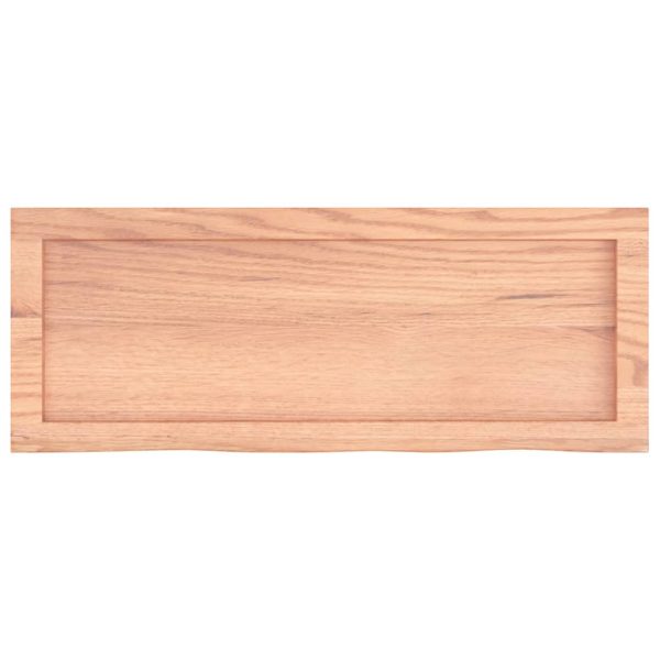 Piano Bagno Marrone 80x30x(2-4) Cm Legno Massello Trattato - Image 4